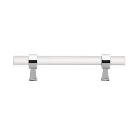 Gliderite Hardware 3-3/4 in. Center to Center Clear Acrylic Cabinet Pull Polished Chrome 4718-96-PC-1
